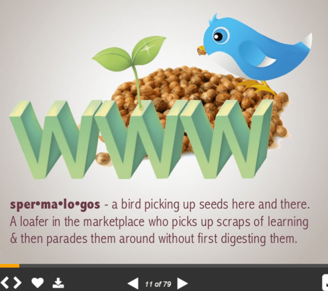 Spermalogos learning a new word while learning about curation.